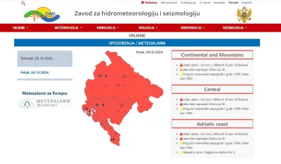 Sjutra crveni meteoalarm: Upozorenje na vremenske nepogode, obilnu&nbsp;ki&scaron;u&nbsp;i jak vjetar