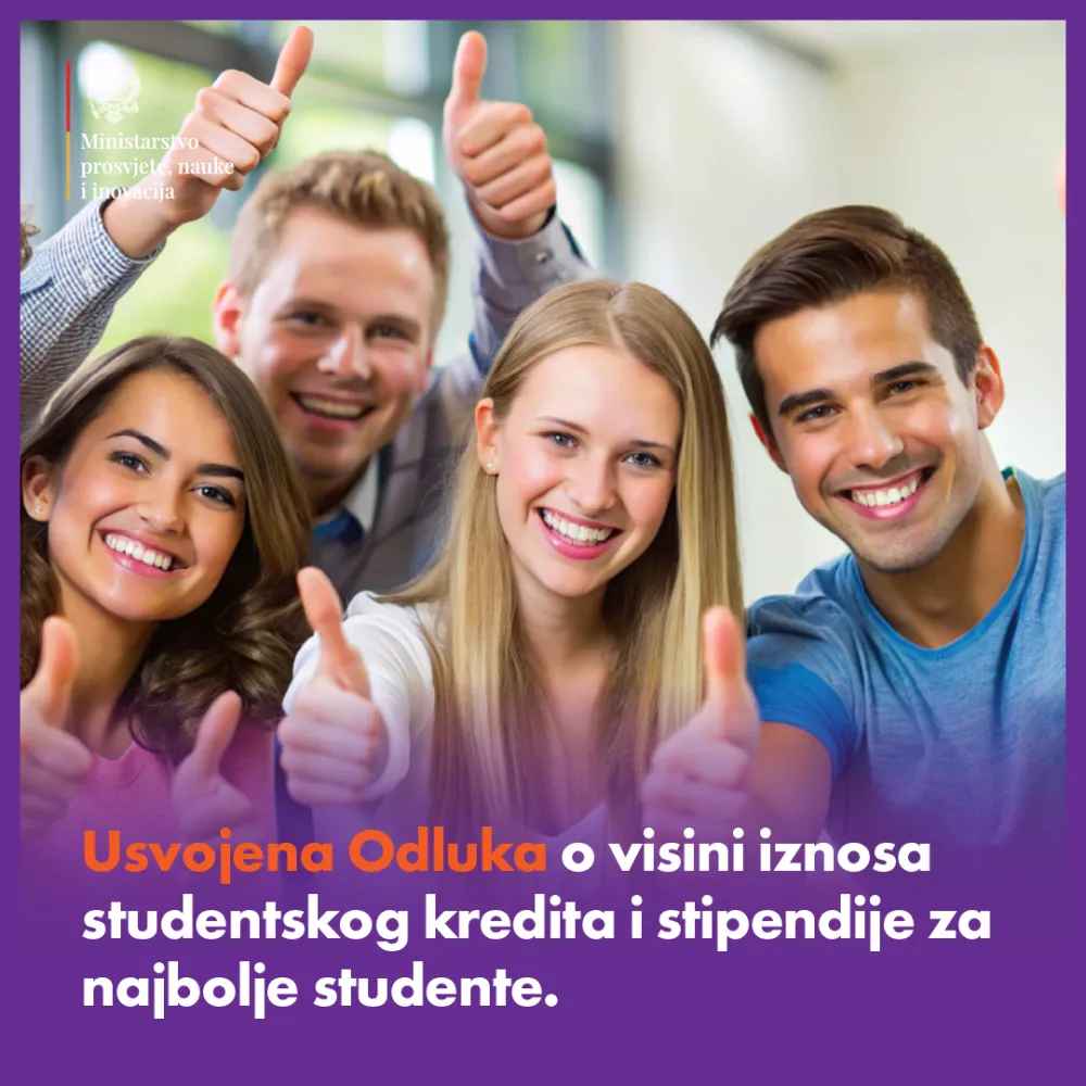 Povećani iznosi kredita i stipendija za najbolje studente