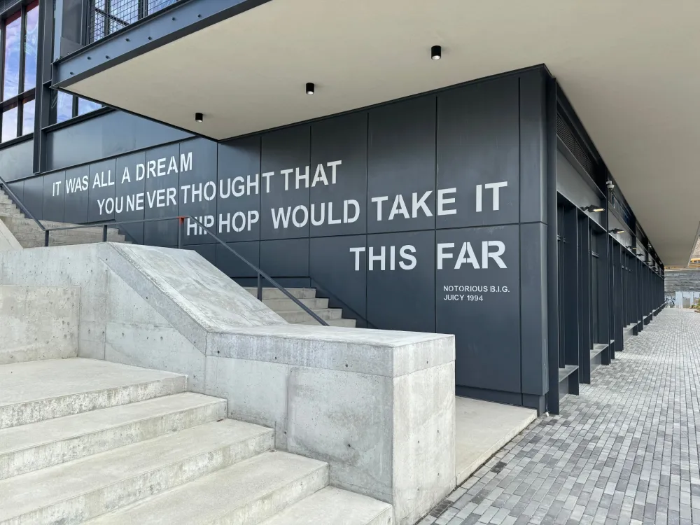 Citat Notorious B.I.G-a na zgradi muzeja Universal Hip Hop, u Bronksu