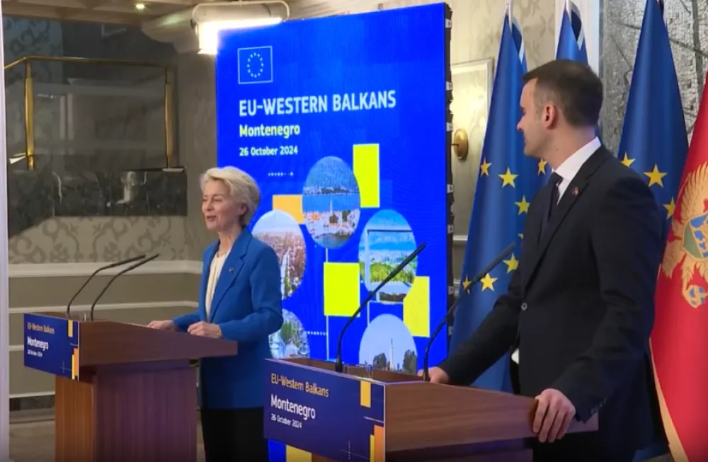 Spajić: Očekujem da Crna Gora do 2028. bude dio EU; Fon der Lajen: Crna Gora napredovala na putu pristupanja