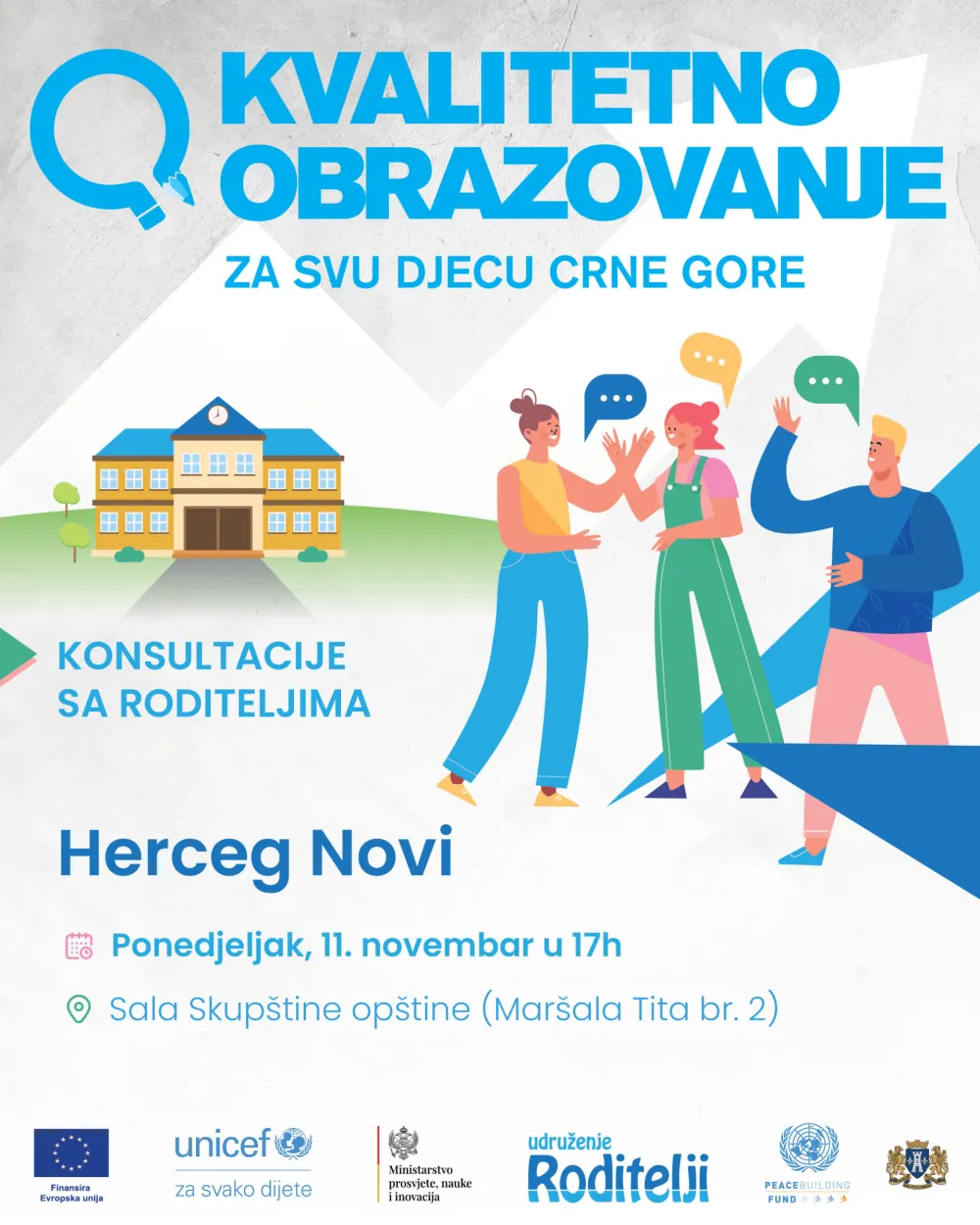 U Herceg Novom konsultacije sa roditeljima o obrazovnom sistemu