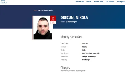Raspisanja Interpolova potjernica za Drecunom