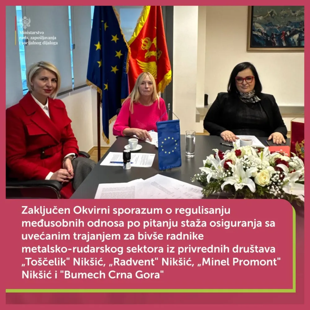 Biv&scaron;i radnici metalsko-rudarskog sektora ostvariće pravo na penzijuMinistarstvo rada, zapo&scaron;ljavanja i socijalnog dijaloga
