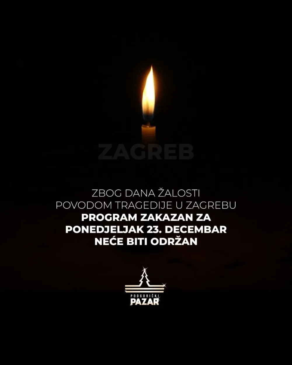 Zbog Dana žalosti, otkazan program Podgoričkog pazara