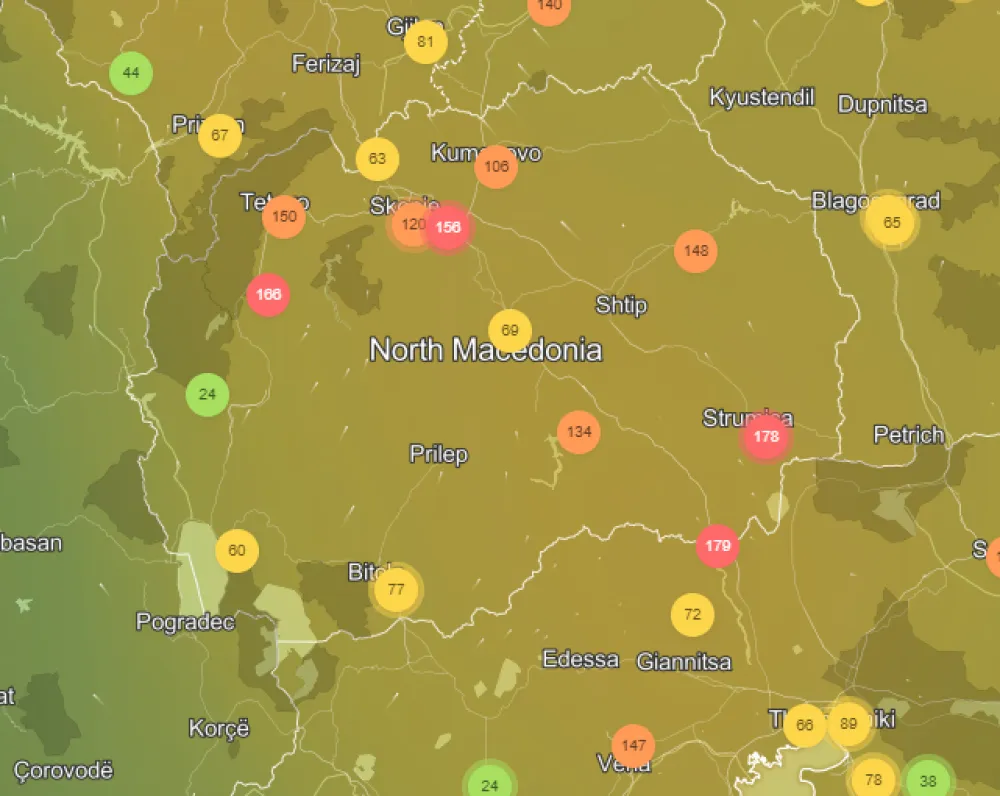 Skoplje i danas grad sa najzagađenijim vazduhom u Evropi