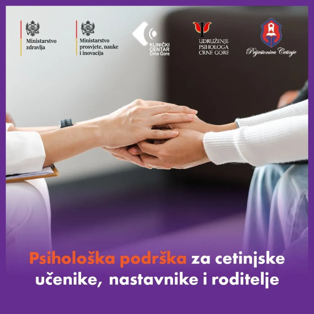 Psiholo&scaron;ka podr&scaron;ka za cetinjske učenike, nastavnike i roditelje