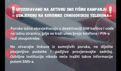 Uprava policije upozorava na opasnost od SMS fi&scaron;ing kampanje