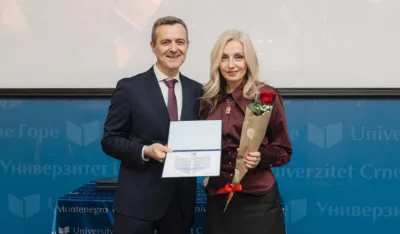 Priznanje Univerziteta Crne Gore doc. dr Ivani Ćipranić sa Građevinskog fakulteta
