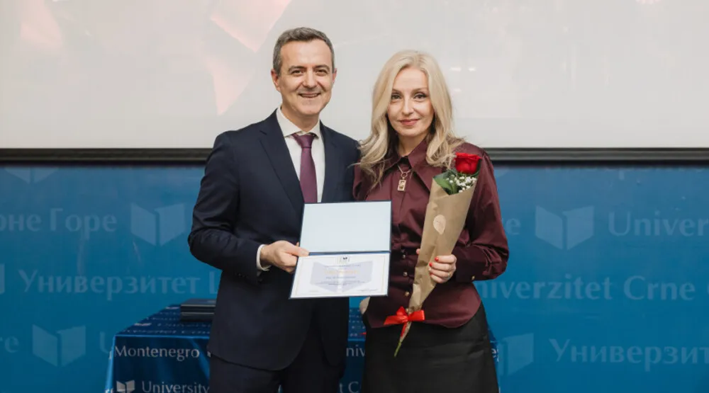 Priznanje Univerziteta Crne Gore doc. dr Ivani Ćipranić sa Građevinskog fakulteta