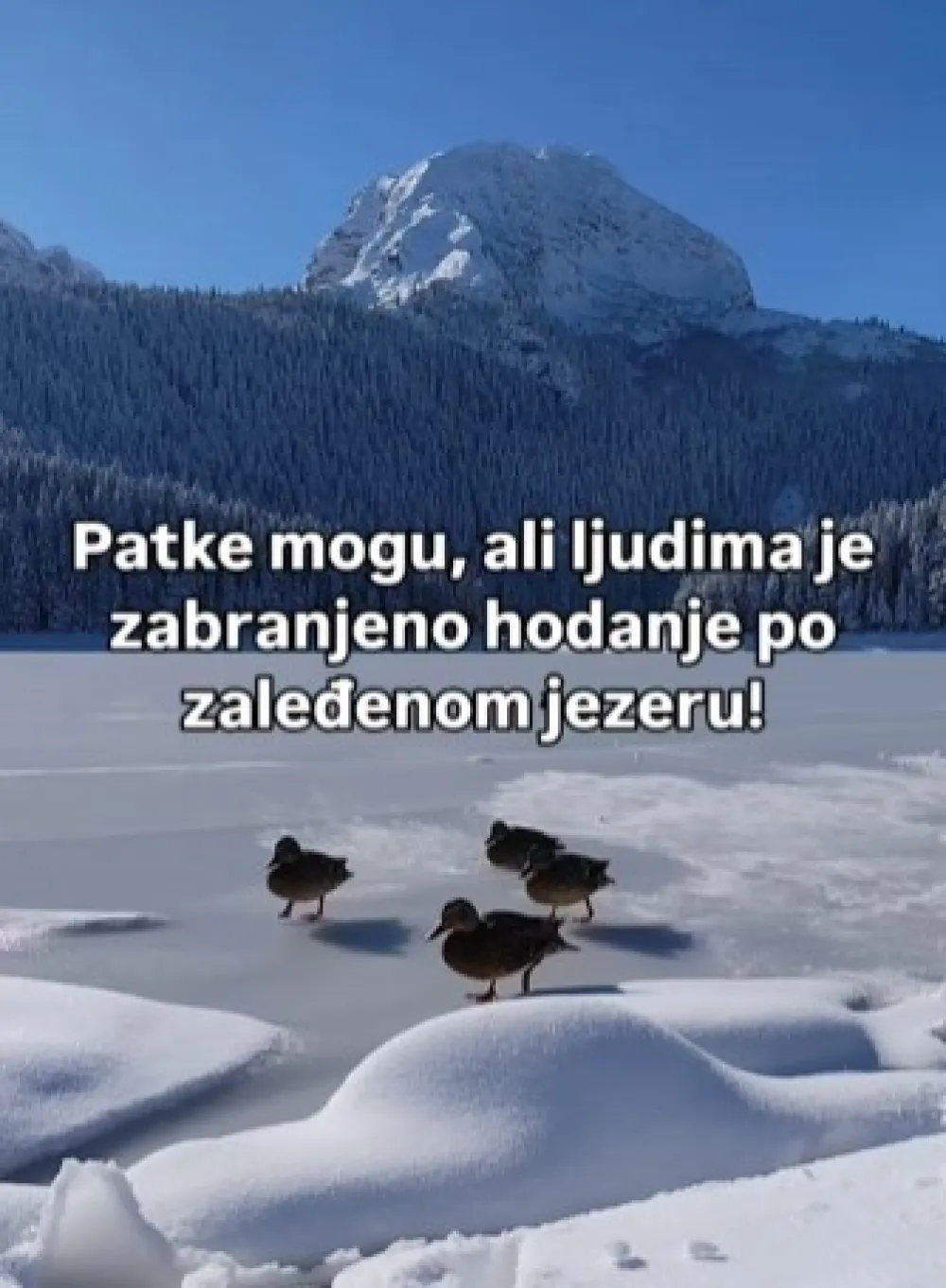 Iz Nacionalnih parkova apeluju: Nije bezbjedno hodati po zaleđenom jezeru