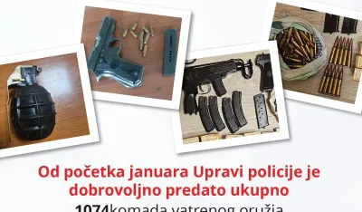 Građani juče predali 1.074 komada vatrenog oružja, 33.294 komada municije i 118 bombi