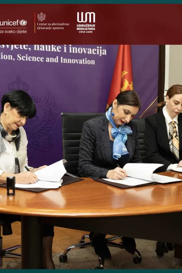 Potpisan Memorandum o saradnji u okviru projekta &bdquo;Uvođenje mirnog rje&scaron;avanje sporova &ndash; medijacije u &scaron;kolama&ldquo;