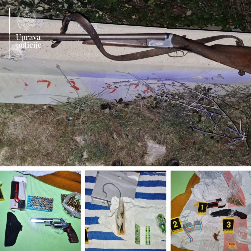 U Danilovgradu uhap&scaron;ene dvije osobe zbog oružja i marihuane