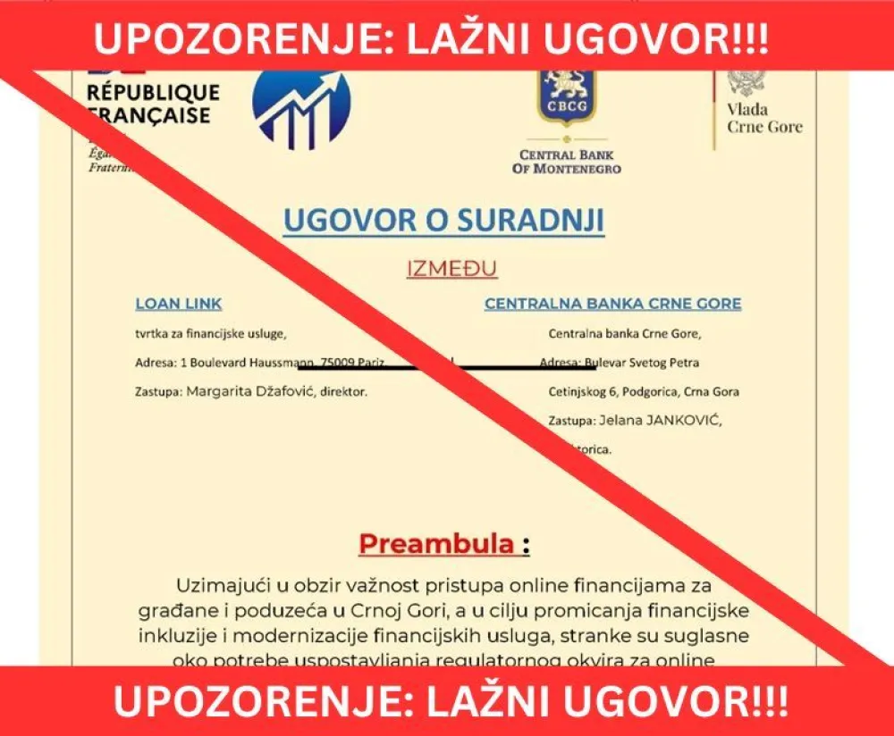 CBCG upozorava