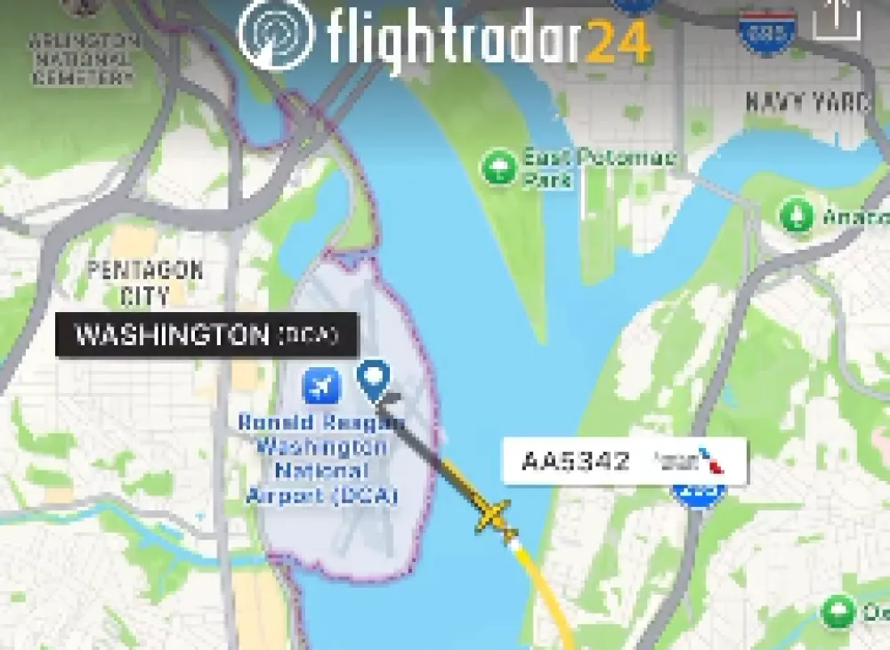 (VIDEO) &Scaron;ta je FlightRadar snimio o kobnom letu iznad Va&scaron;ingtona: Strahuje se da nema preživjelih