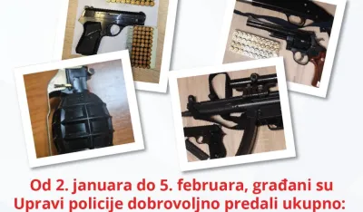 UP: Građani juče vratili 51 komad oružja, municiju, bombe...