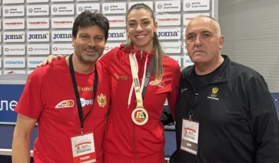 Marija sa trenerom i selektorom