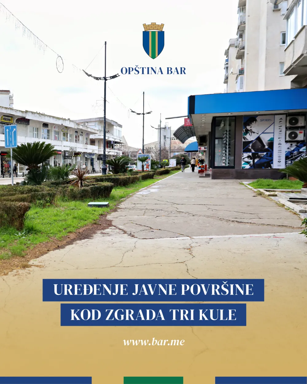 Uređenje javne povr&scaron;ine kod zgrada Tri kule