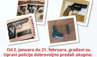 Građani do danas predali 2714 komada oružja, 94.810 komada municije