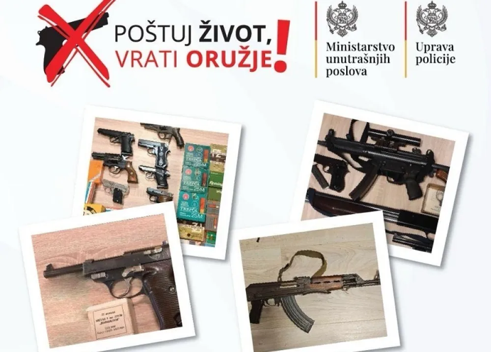 UP: Juče vraćena 92 komada oružja, 1.923 komada municije i osam ručnih bombi
