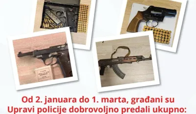 Građani&nbsp;do 1. marta  predali 3172 komada oružja i 106.712 komada municije