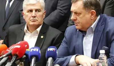 Dodik sletio helikopterom na hitni sastanak s Čovićem