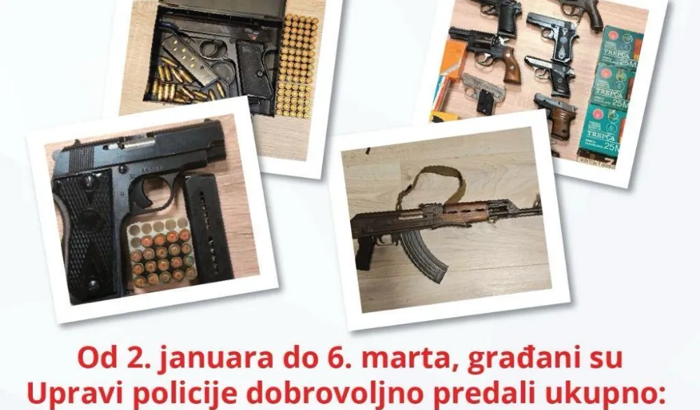 Građani do danas policiji predali 3.313 komada oružja i 110.891 komad municije