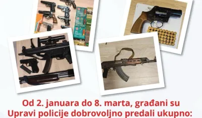 Građani juče predali 13 komada oružja, 30 komada municije i pet ručnih bombi