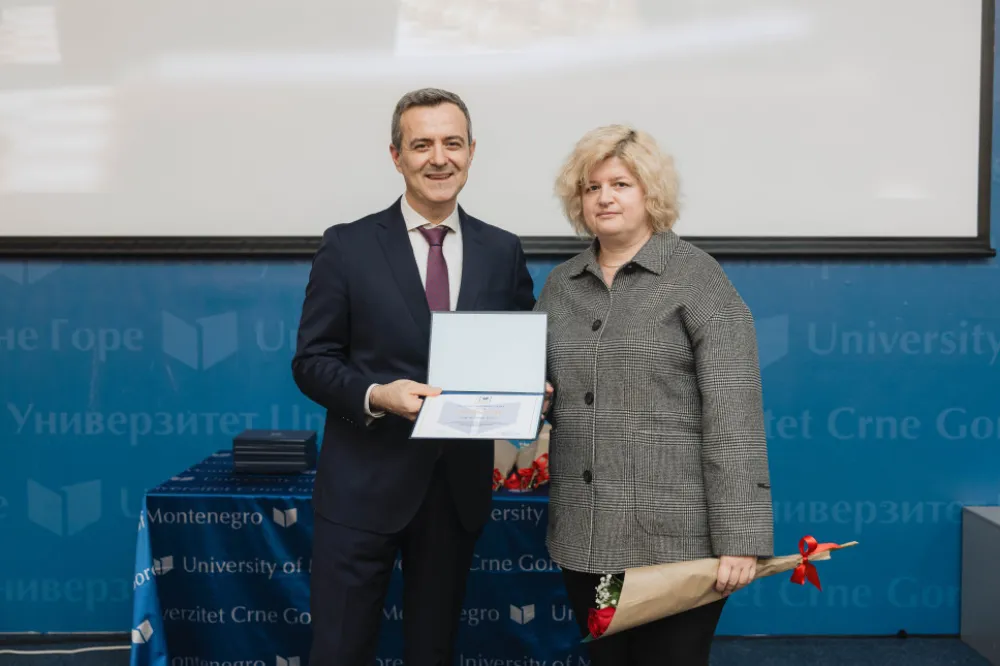 Nata&scaron;i Ružić dodijeljeno priznanje Univerziteta Crne Gore za doprinos razvoju naučnoistraživačkog rada