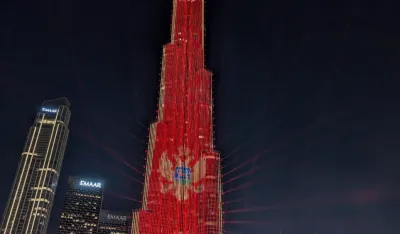 U čast Spajića zastava Crne Gore prikazana na Burj Khalifi