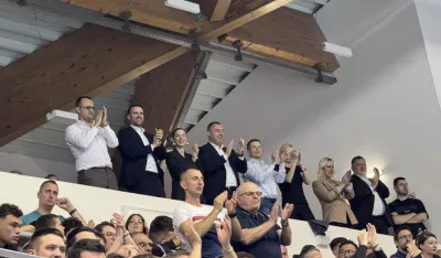 (FOTO) Spajić, &Scaron;ćekić i Mujović na utakmici Crna Gora-Hrvatska