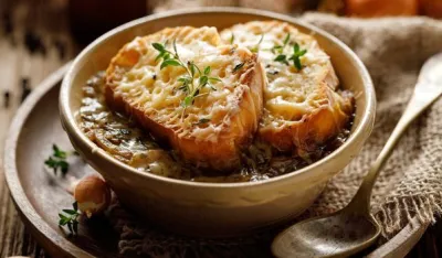 Supa od mladog luka s biskvitom od &scaron;argarepe