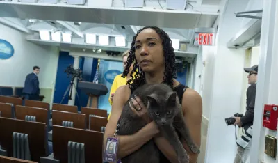 (FOTO) Mačka zalutala u Bijelu kuću, prisustvovala konferenciji za novinare