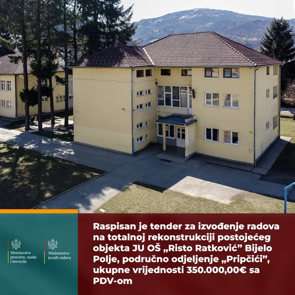 Raspisan tender za rekonstrukciju &scaron;kole u Pripčićima