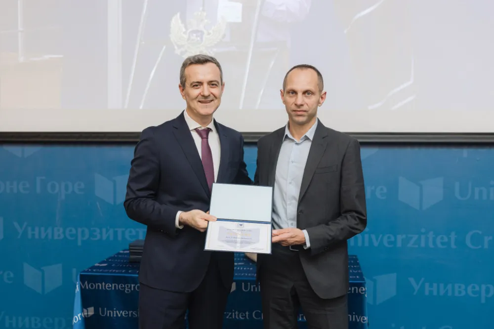 Prof. dr Bojan Ma&scaron;anović dobitnik priznanja Univerziteta Crne Gore