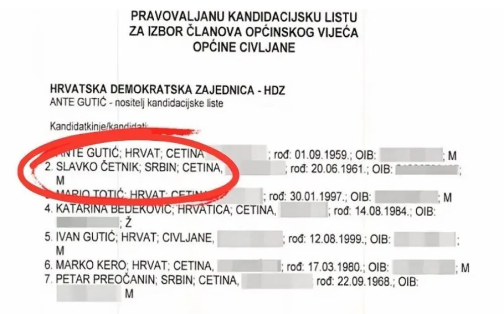 Srbin Četnik na listi HDZ-a za lokalne izbore