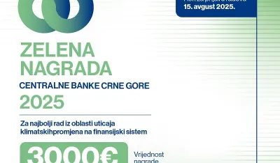 CBCG: Konkurs za dodjelu "Zelene nagrade", rok za prijavu radova 15. avgust