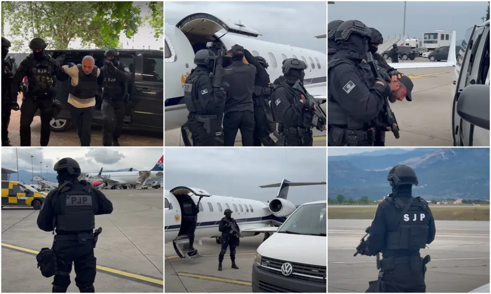 (VIDEO/FOTO) Jake mjere bezbjednosti, specijalci i blokada ulica: Delić i Keković nakon deportacije&nbsp;sprovedeni u UIKS