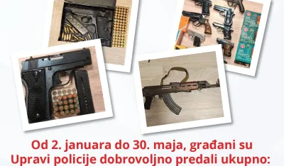 Građani za pet mjeseci vratili 3.660 komada oružja, 122.288 municije, 418 ručnih bombi...