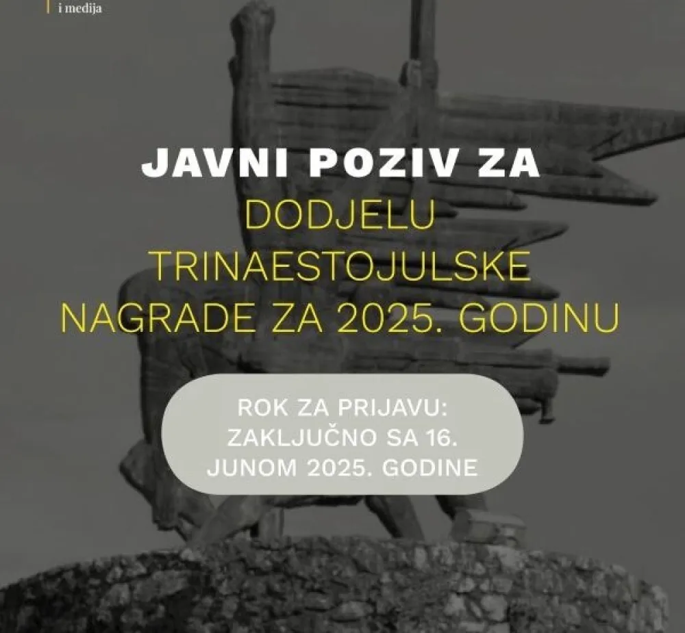 Javni poziv za dodjelu Trinaestojulske nagrade