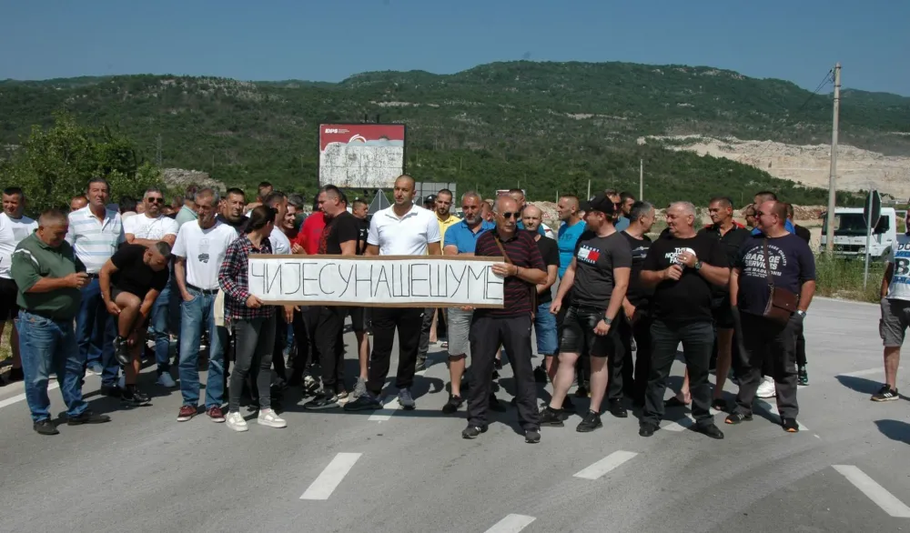 (FOTO) Protest zbog najave izmena Zakona o &scaron;umama: Čije su na&scaron;e &scaron;ume?