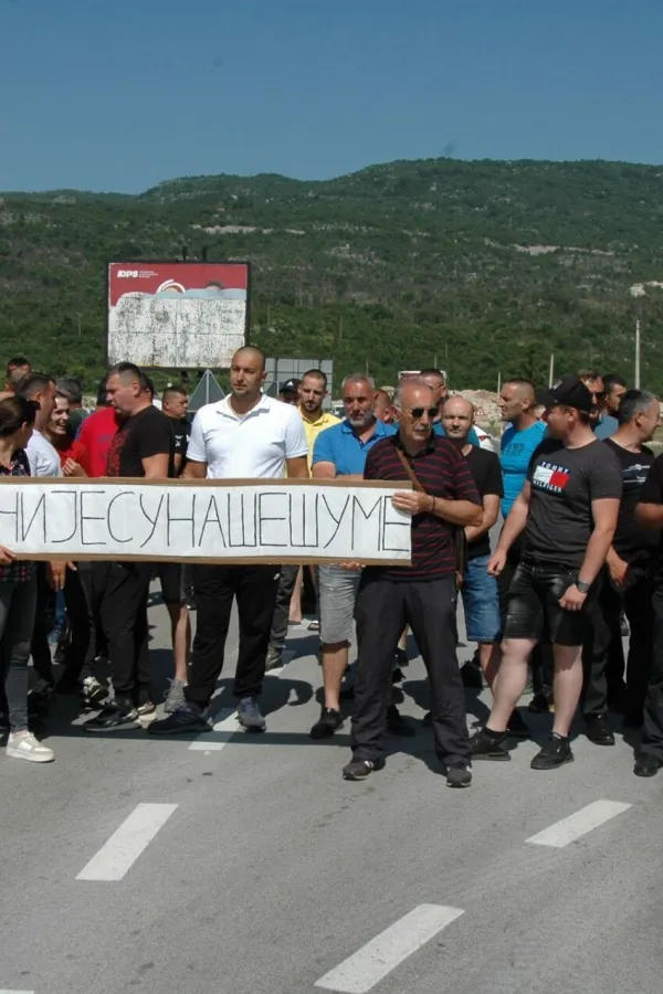 (FOTO) Protest zbog najave izmena Zakona o &scaron;umama: Čije su na&scaron;e &scaron;ume?