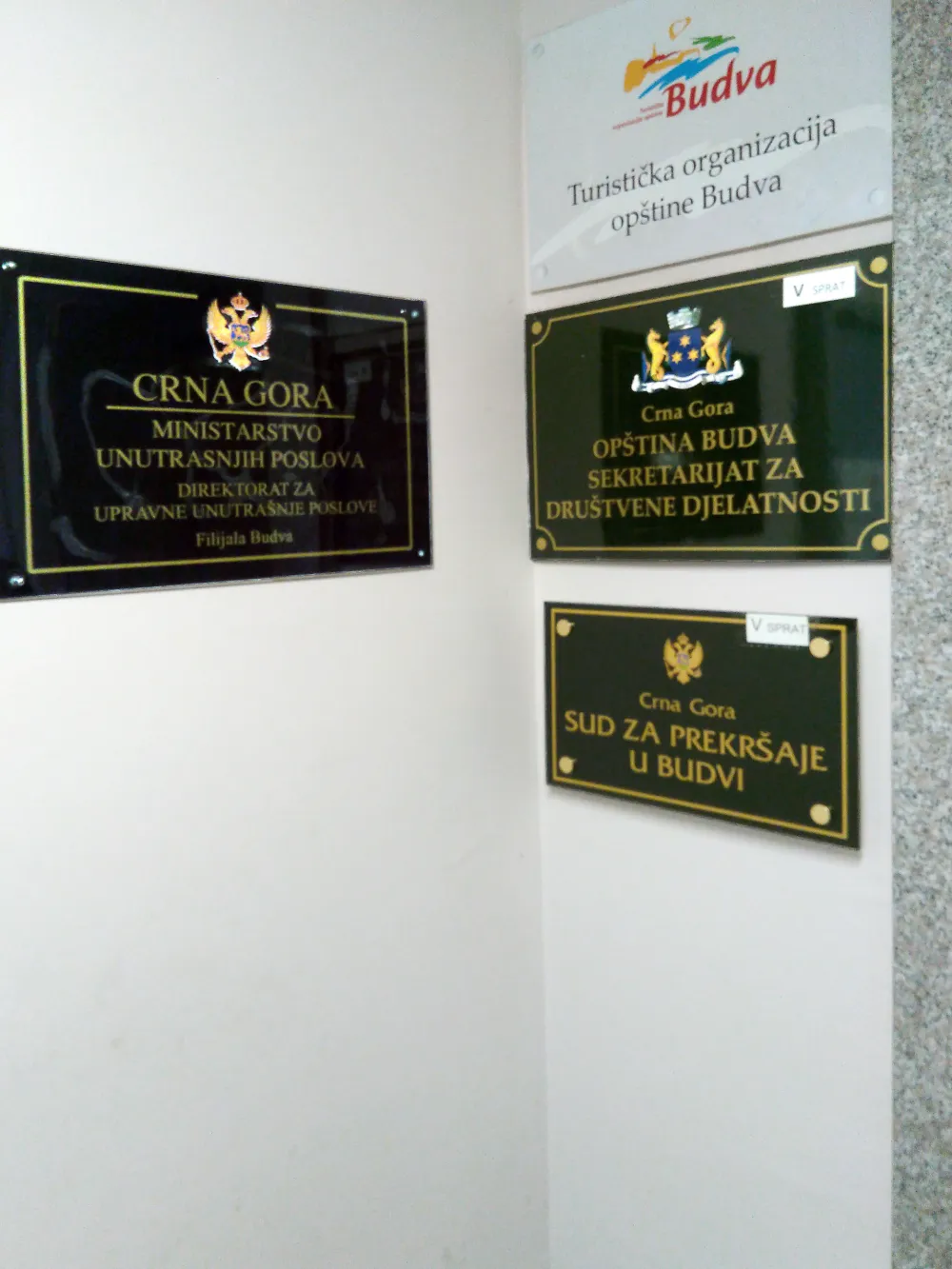 Sud za prekrsaje u Budvi, prostor MUP-a Budve, Sekretarijat za drustvene djelatnosti u Budvi