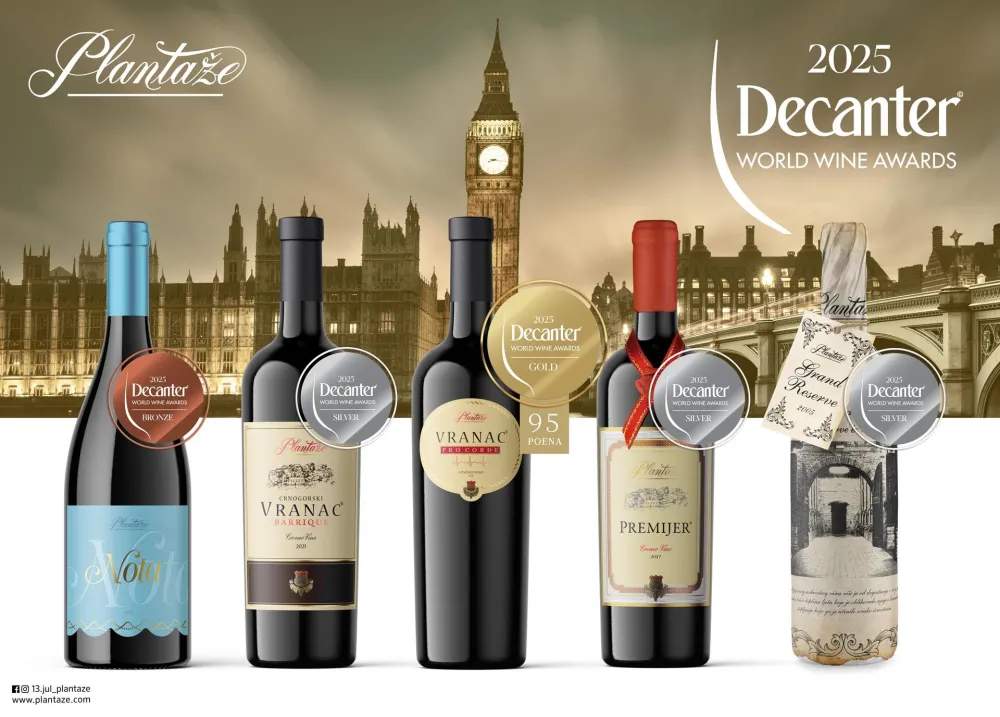 Zlatna medalja za Plantaže na Decanter World Wine Awards 2025