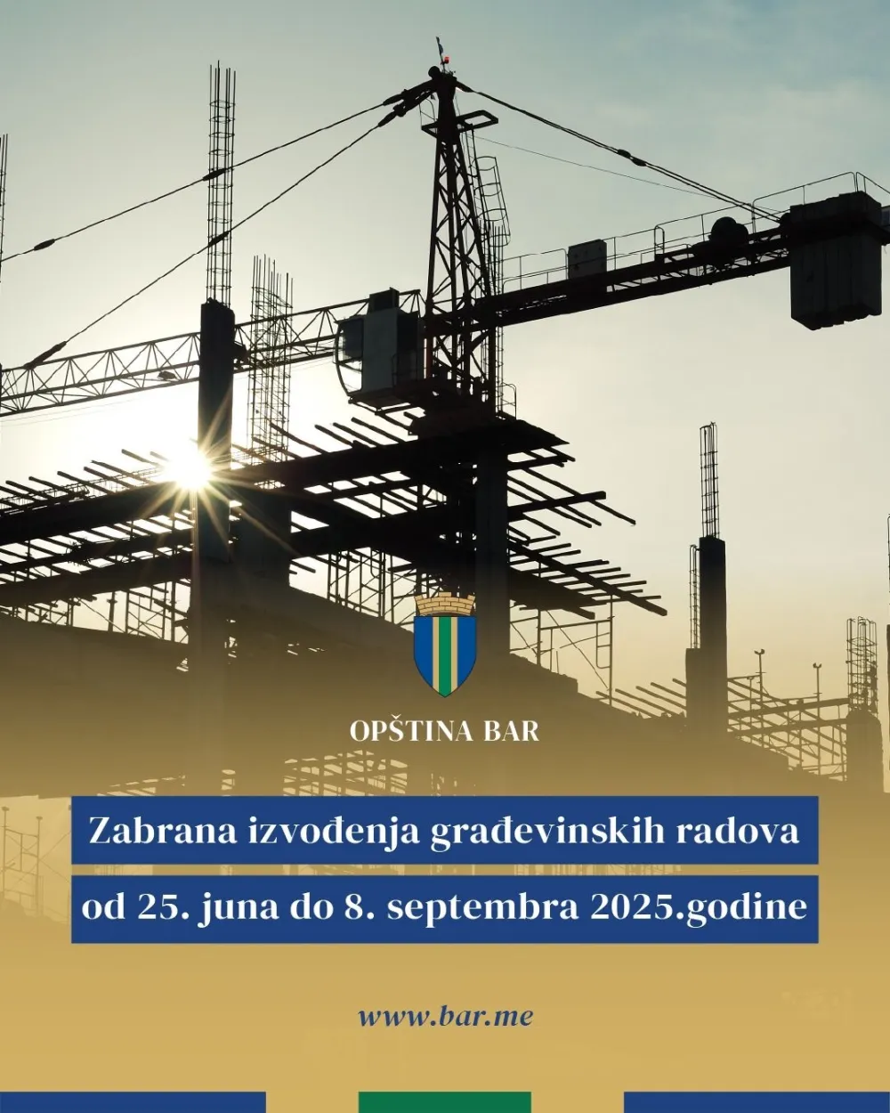 Op&scaron;tina Bar zabranila građevinske radove od 25. juna