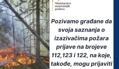 MUP: Direktorat za za&scaron;titu i spa&scaron;avanje radi na smanjivanju rizika od požara