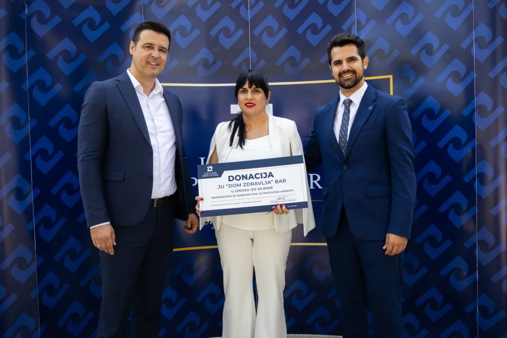 Luka Bar donirala 50.000 eura Domu zdravlja u Baru
