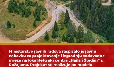Raspisana javna nabavka za&nbsp;idejno&nbsp;rje&scaron;enje,&nbsp;projekat i radove na lokalitetu ski centra Hajla i &Scaron;tedim