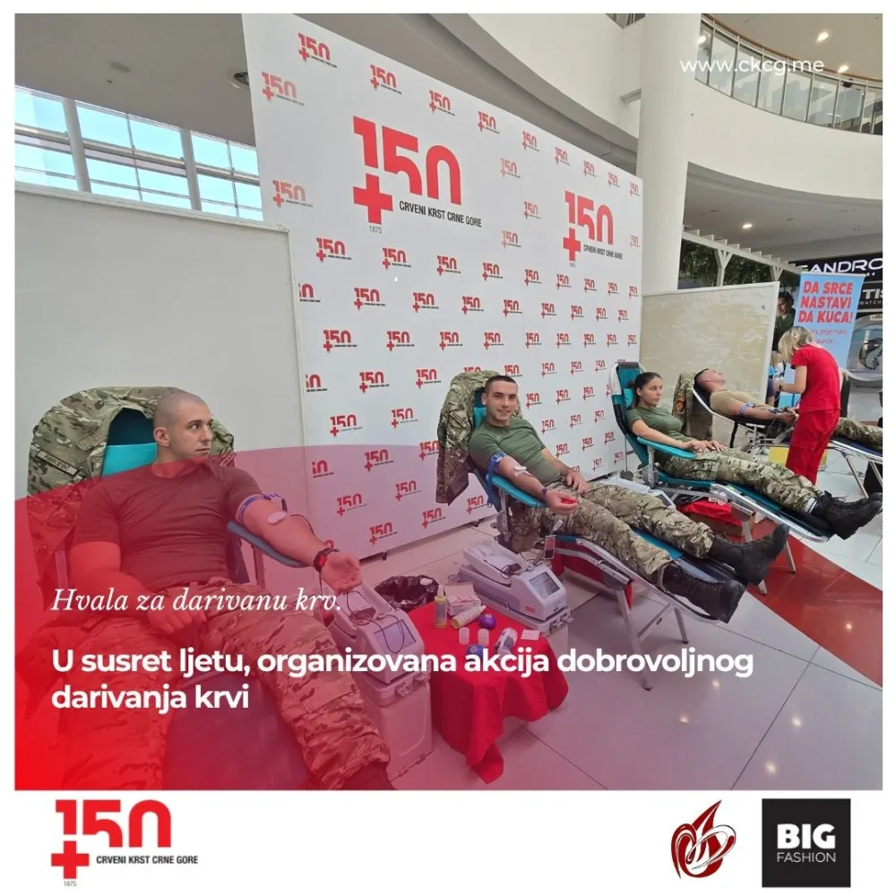 Crveni krst organizovao akciju dobrovoljnog darivanja krvi u Podgorici: Lijek koji jedino čovjek može proizvesti