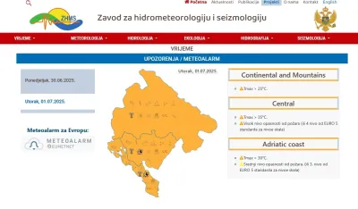 Narandžasti meteo-alarm za 1.7.2025.